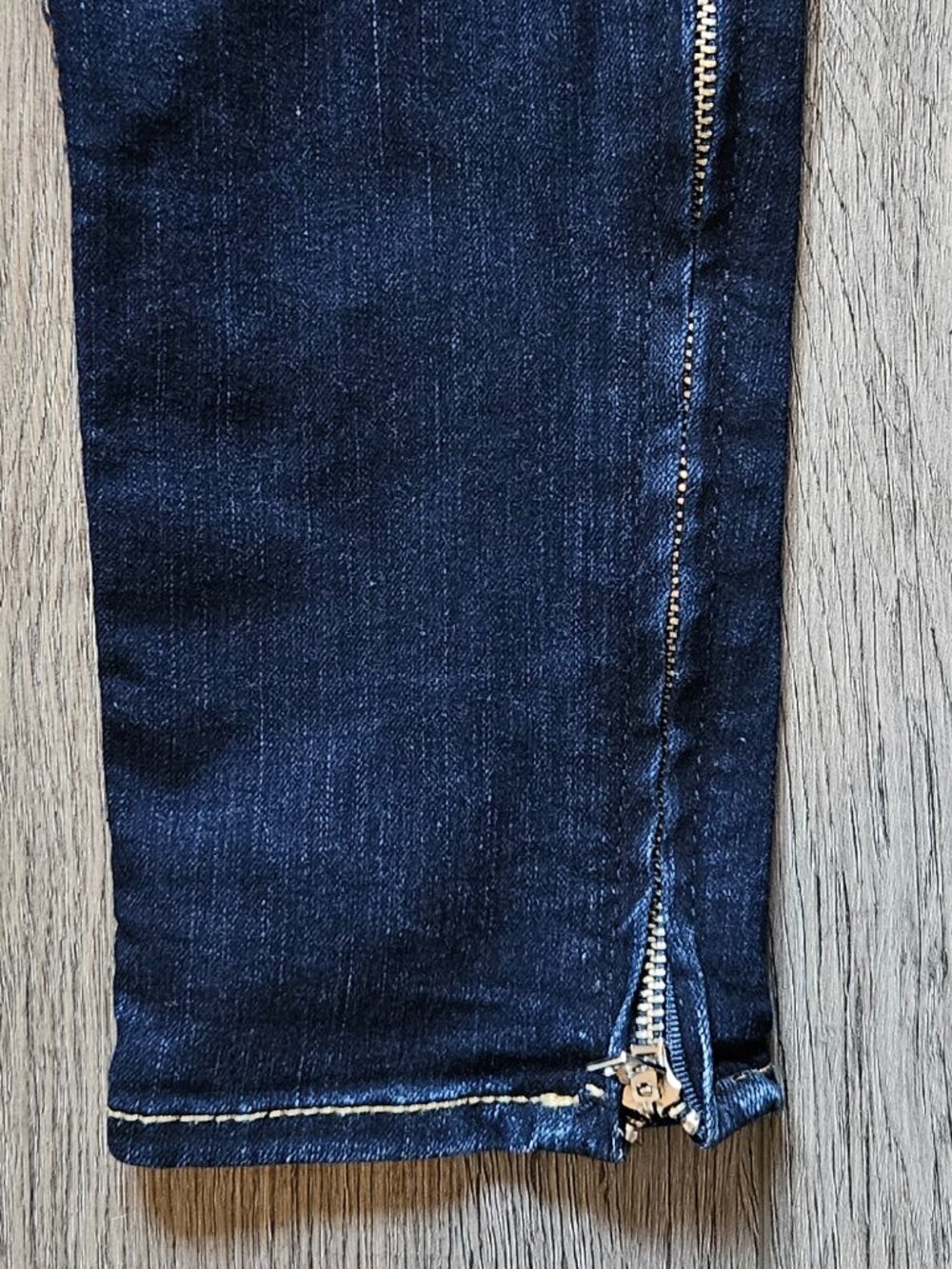 True Religion Womens Size 28 Tara Ankle Zip Skinny Jeans Dark Indigo Made in USA - Picture 6 of 13